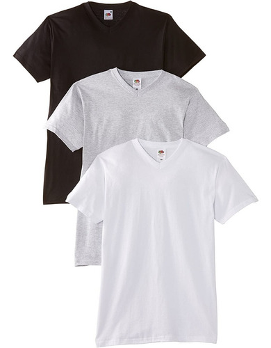 Playera Hombre Set De 3 Cuello V Fruit Of The Loom Camisa