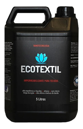 Impermeabilizante De Tecidos Ecotextil 5 Litros Nanotec 