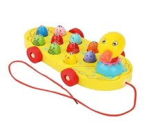Comprar Carrito De Madera Pato Didáctico Pesca Imán Arrastre -678