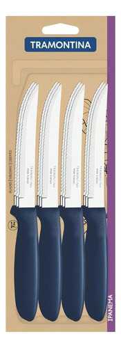 Cuchillo De Asado 5 Pulgadas Set X12 Pz. Tramontina Ipanema Color Azul