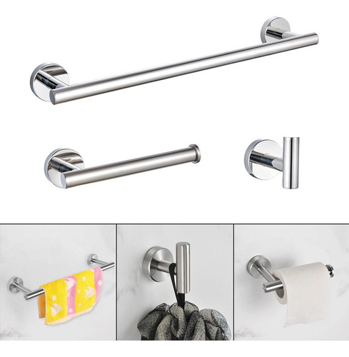 Bake Juego De Accesorios De Baño Inoxidable De 3 Piezas