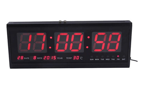Reloj Led Digital De Pared Con Temperatura Hora Fecha Y Días