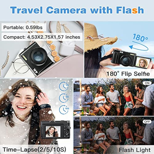 Cámara Digital 4k Para Fotografía Y Video Enfoque