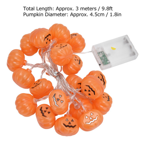 Cadena Led Decorativa De 3 Metros Con Forma De Calabaza Para