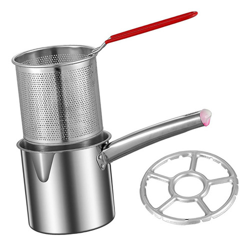 Qe1 Olla Freidora De Acero Inoxidable Con Cesta Cesta 1,2 L