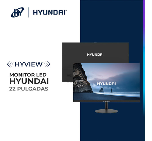 Hyundai Technology Hy View 22, Full Hd 1080p, Pantalla Va, Frecuencia De Actualización De 60hz, Tiempo De Respuesta De 5ms Gtg, Ángulo De Visión Amplio, Diseño De Bisel Delgado.