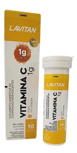 Efervescentes Vitamina C 1g Lavitan Cimed Com 10 Comprimidos