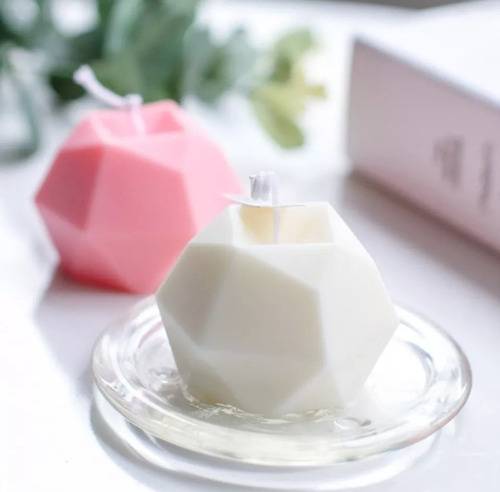 Velas Decorativas Aromáticas D Soya Manzana Geométrica 4pack