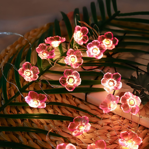 Decoración Navideña De 2 M Y 20 Led Con Forma De Flor De Cer