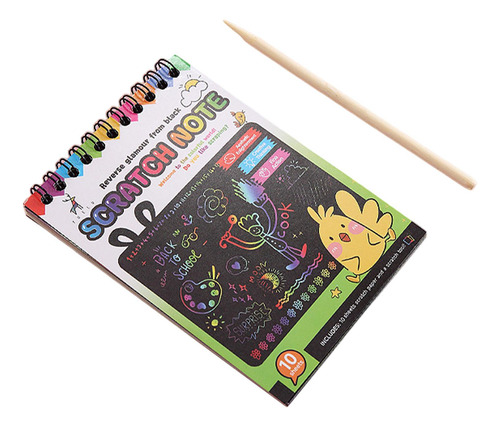 4 Cuaderno De Papel Para Rascar, Pintar Y , Aprendizaje