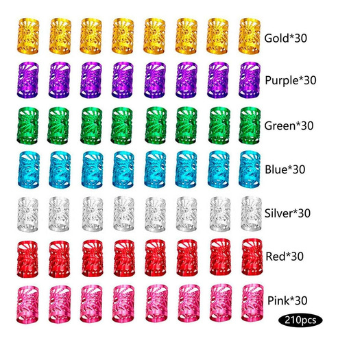 Rreadlocks Cabello Trenzado Puños Cuentas, Anillos