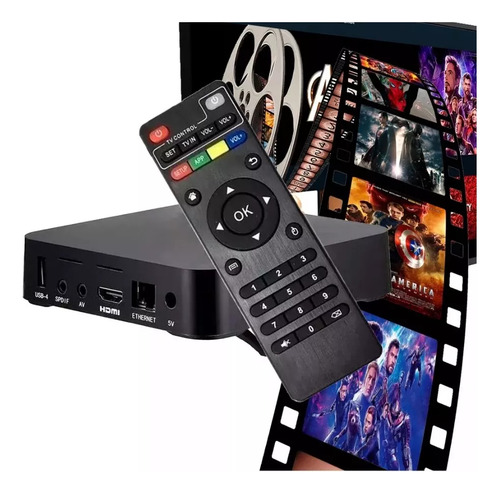 Smart Box Tv Transforme Sua Tv Em Smart Tv 4k Android Cor Pr Preto Padrão