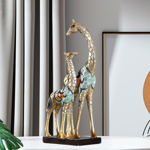 Girafa Escultura Acessórios Artesanato Mãe Com Filho