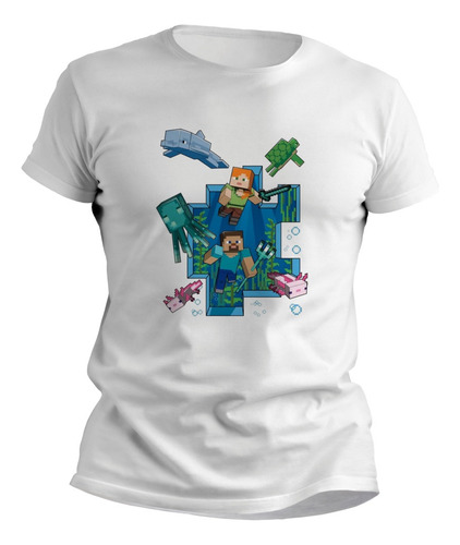 Remeras Minecraft Adultos Estampadas Con Creeper - 7552