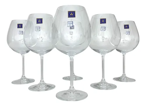 Jogo 06 Unidades De Taças Vinho Tinto 650ml Cristal Bohemia