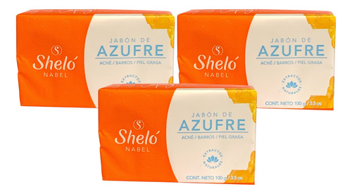 Jabon De Azufre Shelo Nabel® 100grs. 3 Piezas