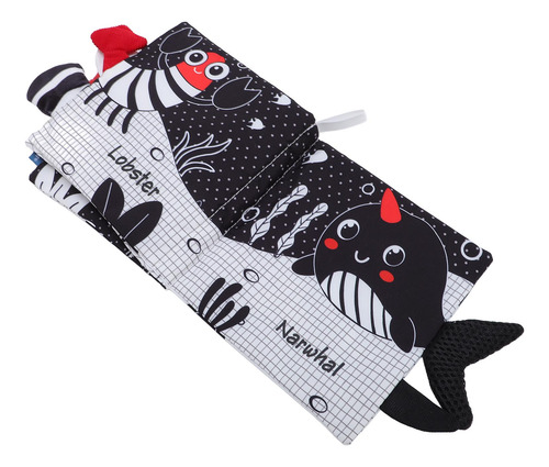 Libro Para Bebés De Tela Suave, Blanco Y Negro, Con Forma Es