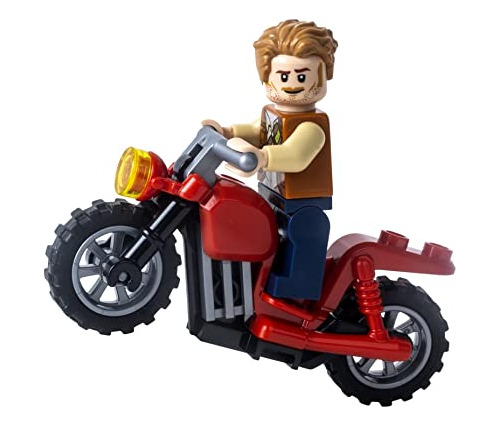 Minifigura De Lego Jurassic World: Owen Grady Con Moto