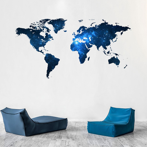 Calcomanía De Pared Con Mapa /mapa Grande/arte De Pared Diy