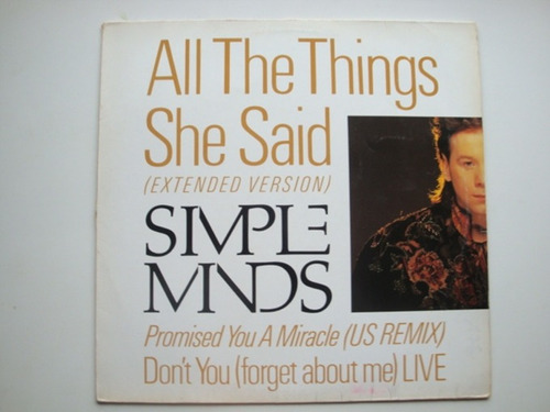 Simple Minds All The Things She 12  Vinilo Alema 86 Cx