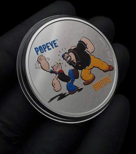 Onza De Plata Pura 2024 Popeye & Brutus Colorized