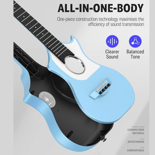 Ukulele Kit De Iniciación Con Lección Ukulele Carbon Azul