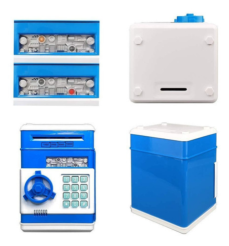 Mini contraseña electrónica segura digital para billetes y monedas de 4 dígitos, color azul