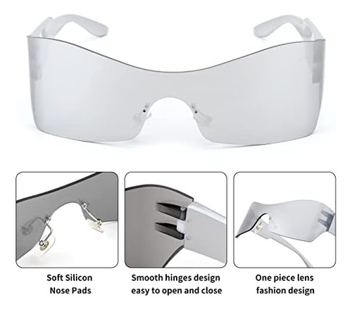 Feisedy, Gafas De Sol Envolventes Futuristas Sin Montura A L