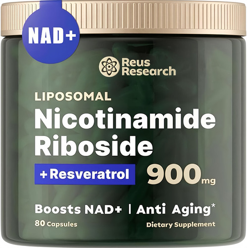 Nicotinamida Ribosida Liposomal Con Resveratrol Y Quercetina Suplementos Elfleaf Nad Alta Pureza 80 Cápsulas Verde