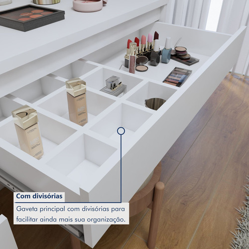 Penteadeira Camarim 100% Mdf 184 X 136cm Anne Wt
