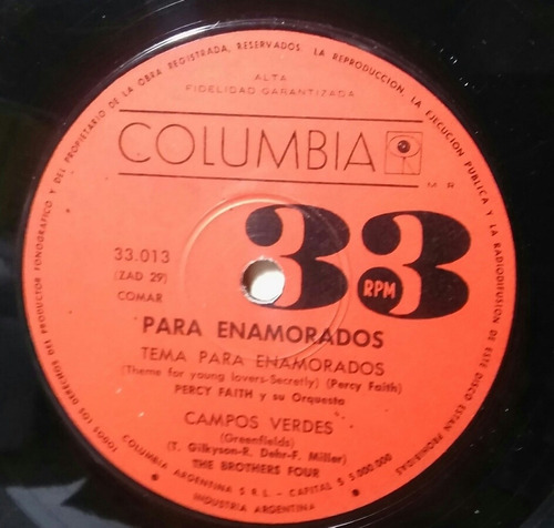 Disco Simple/dob Percy Faith/the Brothers Four/johnny Mathis