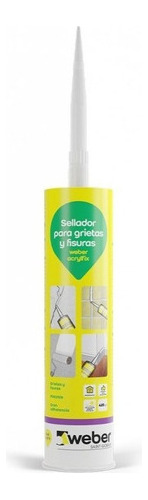 Sellador Acrílico Grietas Y Fisuras Weber Acrylfix 425g Mm