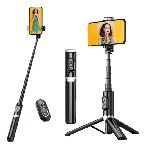 . Palo Tripie Selfie Stick Con Control Remoto Bluetooth