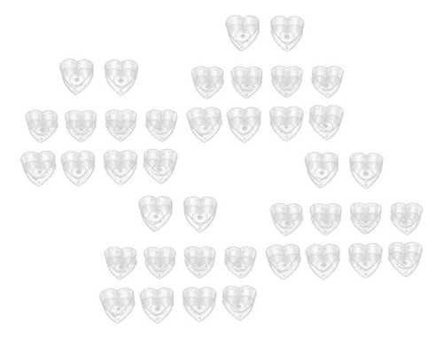 40 Piezas Amor Corazón En Forma De Plástico Transparente