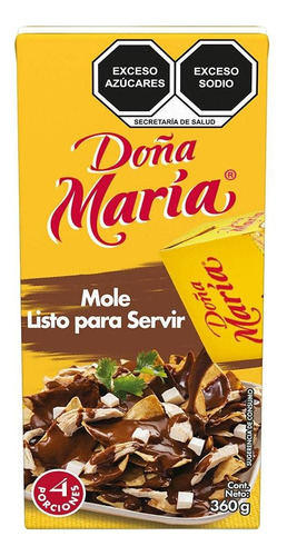 2 Pza Mole Doña María Rojo Listo Para Servir 360 G