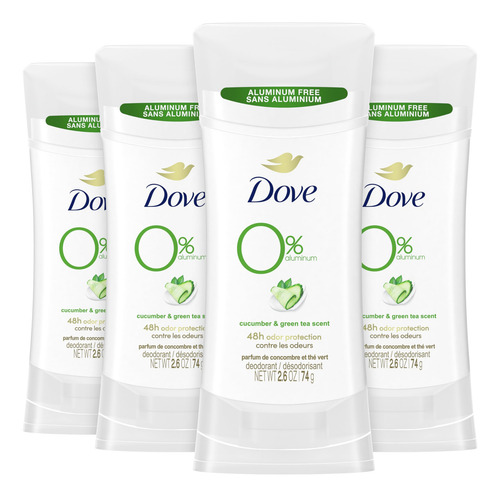 Desodorante En Barra Dove, Pepino Y Té Verde, 75 Ml, Paquete