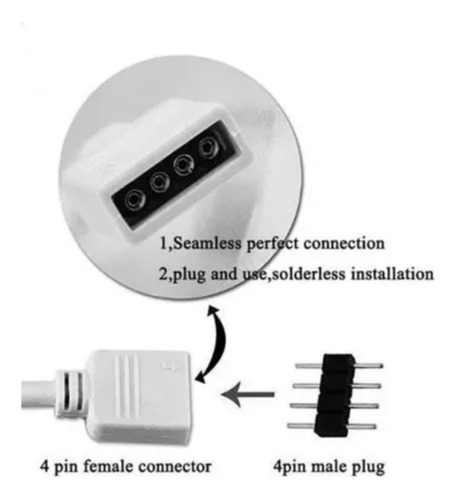 Cable Splitter Divisor Rgb 1 X 4 12v 4 Pines Tira Led