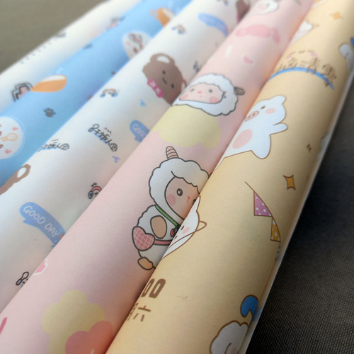 Papel De Regalo 50x70cm Diseños Animados Set 5 Pliegos