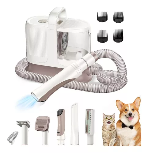 Kit de aseo para perros y aspiradora de pelo de perro, 99% succión de pelo  de mascotas, aspiradora silenciosa y potente para el aseo de mascotas