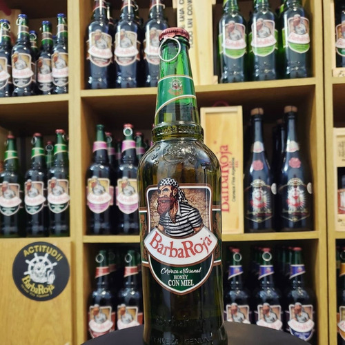 Imagen 3 de 10 de Cerveza Barba Roja Honey Con Miel 625ml. Pack X 12