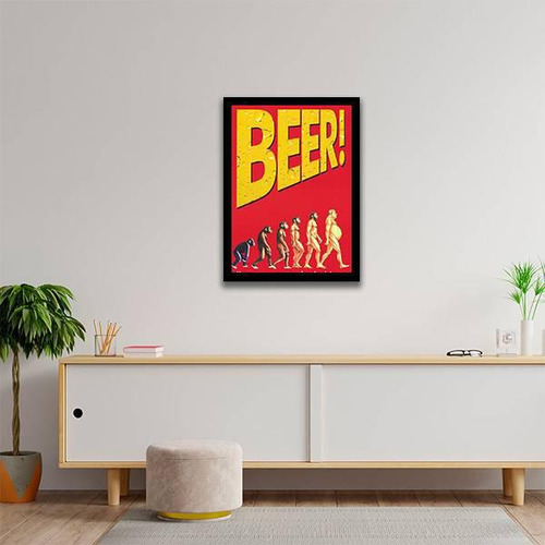 Quadro Decorativo Beer - Evolução Da Humanidade 45x34cm