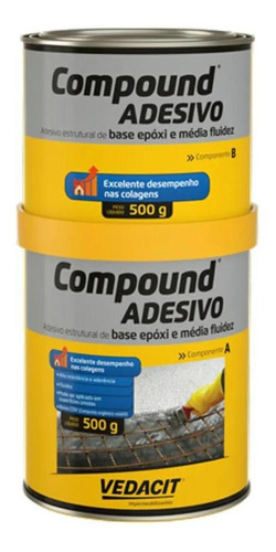 Compound Adesivo A+b 1kg Otto - Vedacit