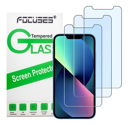 Paquete De 3 Vidrios Protectores Para iPhone 13 Y 13 Pro