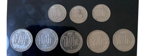Lote De Monedas De 10 Ctvs  1996, 2002,2008,2009,2010,2011