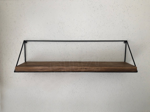 Estante Industrial Vintage 80cm Madera Y Hierro Negro