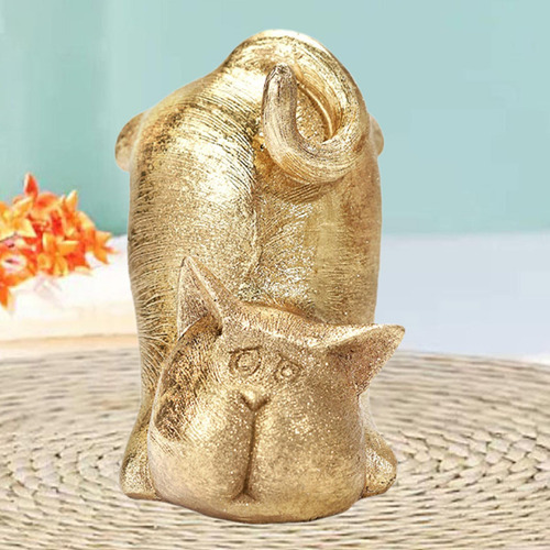 Estatua De Gato Figurina De Animales Fun Estilo C