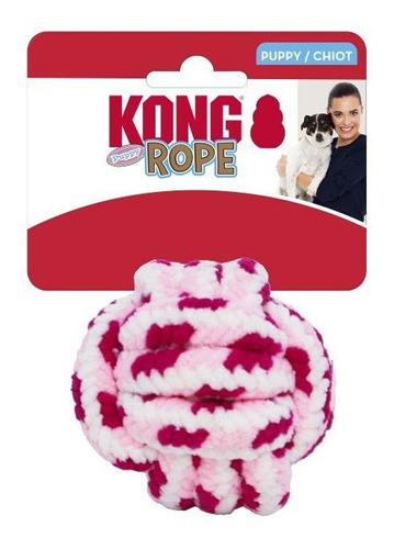 Brinquedo Para Filhote Kong Rope Ball Rosa Grande