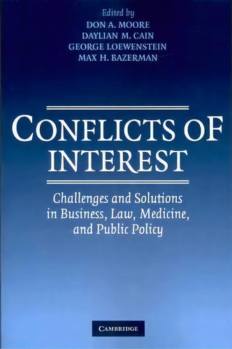 Conflicts Of Interest, De Don A. Moore. Editorial Cambridge University Press, Tapa Blanda En Inglés