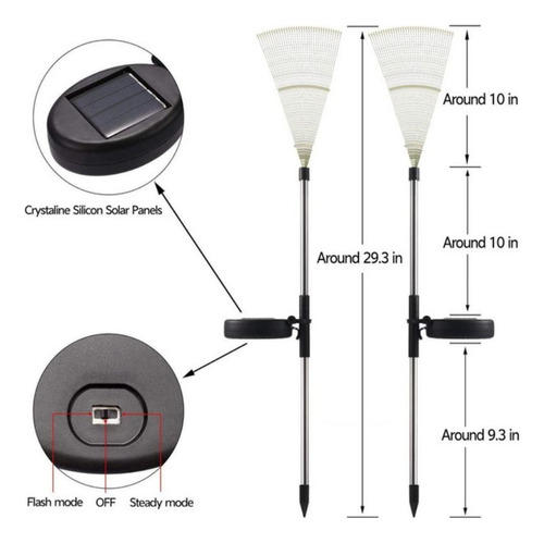 Kit 4 Led Luz Solar De Diente De León Al Aire Libre 120led