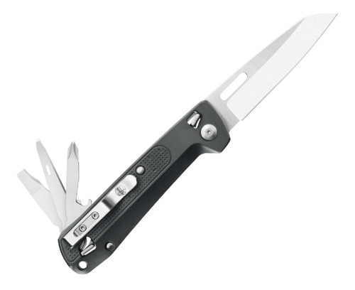 Cortapluma Multifuncion Multiusos Leatherman Free K2 8 Usos Color Gris oscuro